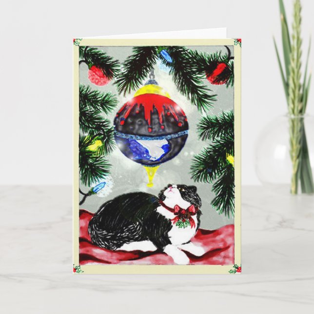 Pounce's erste Weihnachtskarte Feiertagskarte (Vorderseite)