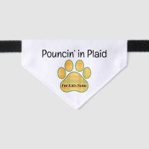 Pouncin’ Kariert - Personalisierte Fall Cat Bandan