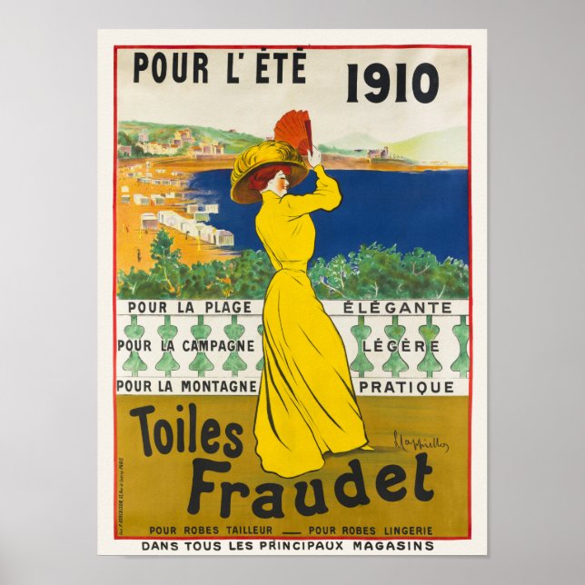 Pour l'ete. Toiles Fraudet Vintage Poster 1910 (Vorne)