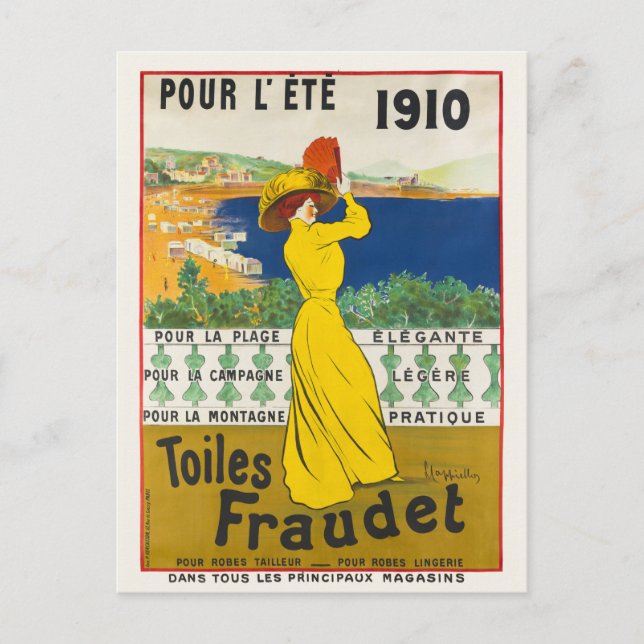 Pour l'ete. Toiles Fraudet Vintage Poster 1910 Postkarte (Vorderseite)