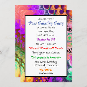 Pour Painting Party Geburtstag Einladung