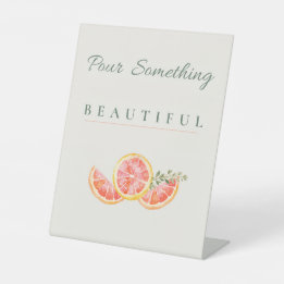 Pour Something Beautiful Mimosa-Bar-Schild Sockelschild