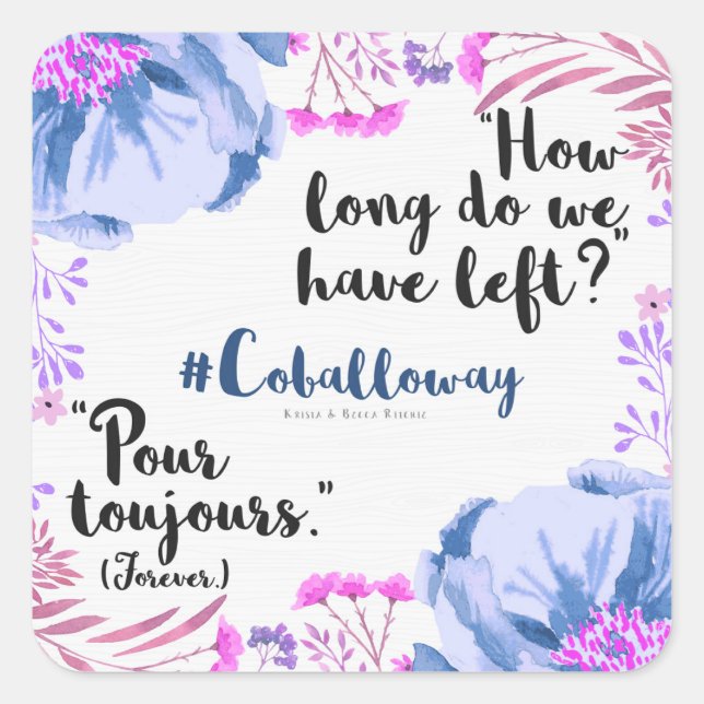 Pour Toujours Quadratischer Aufkleber (Vorderseite)