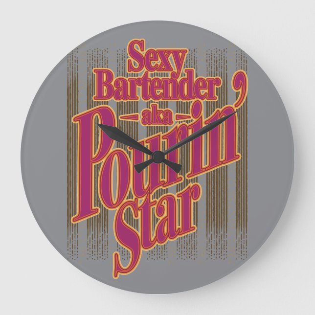 Pourin' Star Große Wanduhr (Vorderseite)