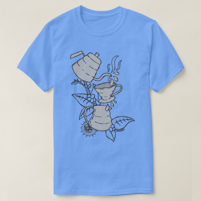 Pourover Kaffee weiß T-Shirt (Design vorne)