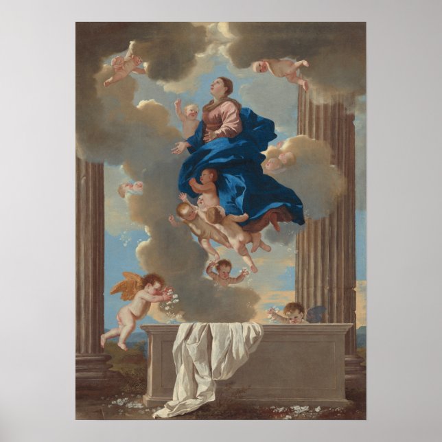 Poussin - Annahme der Jungfrau Poster (Vorne)