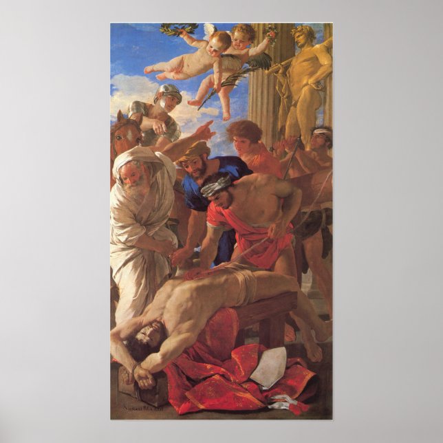 Poussin - Das Martyrium von Saint-Erasmus Poster (Vorne)