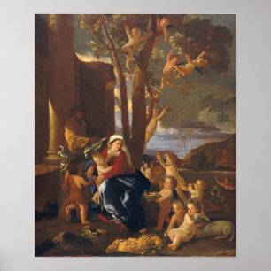Poussin - Die Erholung über den Flug nach Ägypten Poster