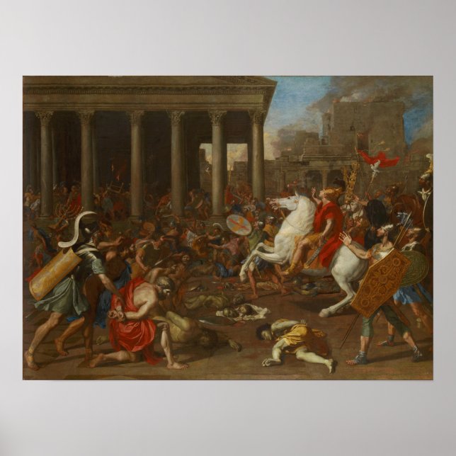 Poussin - Die Eroberung Jerusalems durch Kaiser Ti Poster (Vorne)