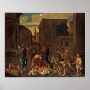 Poussin - Die Pest der Philister in Aschdod Poster