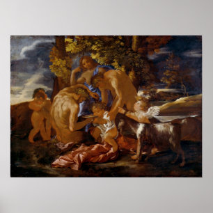 Poussin - Die Pflege des Bacchus Poster