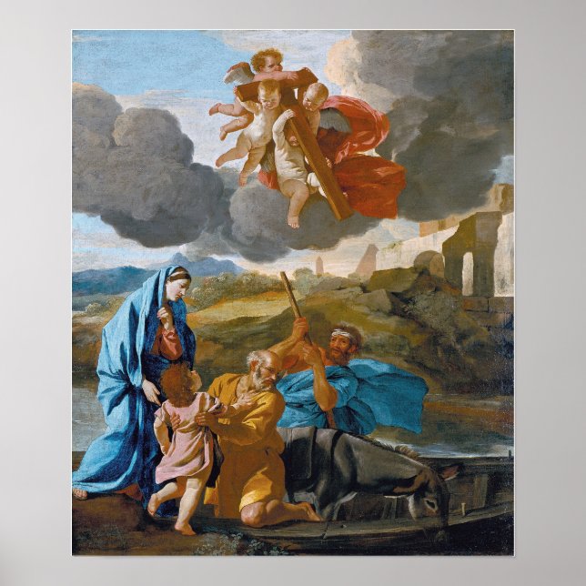 Poussin - Die Rückkehr der heiligen Familie aus Äg Poster (Vorne)