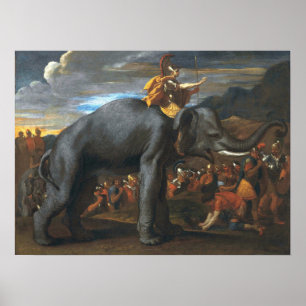 Poussin - Hannibal überquert die Alpen auf Elefant Poster