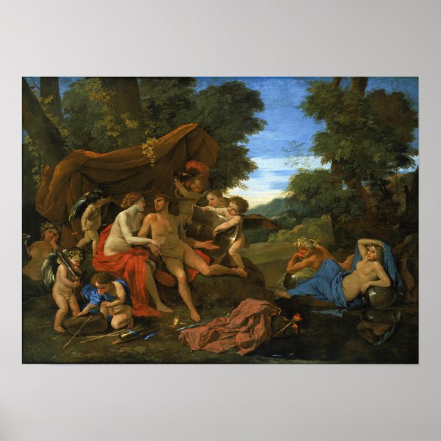 Poussin - Mars und Venus Poster (Vorne)