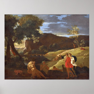 Poussin - Midas Pan und Hirten Poster