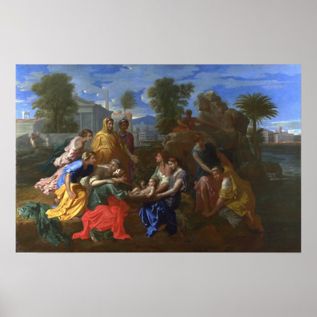 Poussin - Mose-Findung Poster (Vorne)