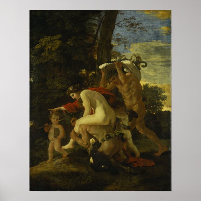 Poussin - Szene Bacchique Poster (Vorne)