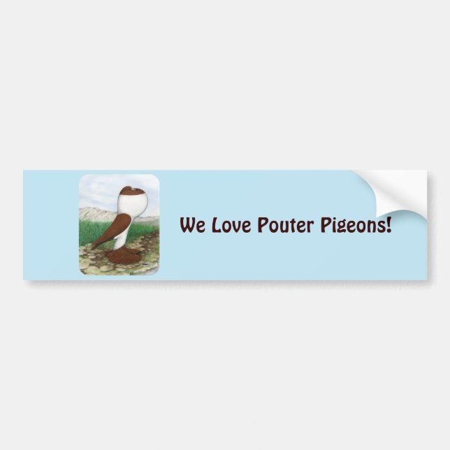 Pouter Pigeon Red Hana Autoaufkleber (Vorne)