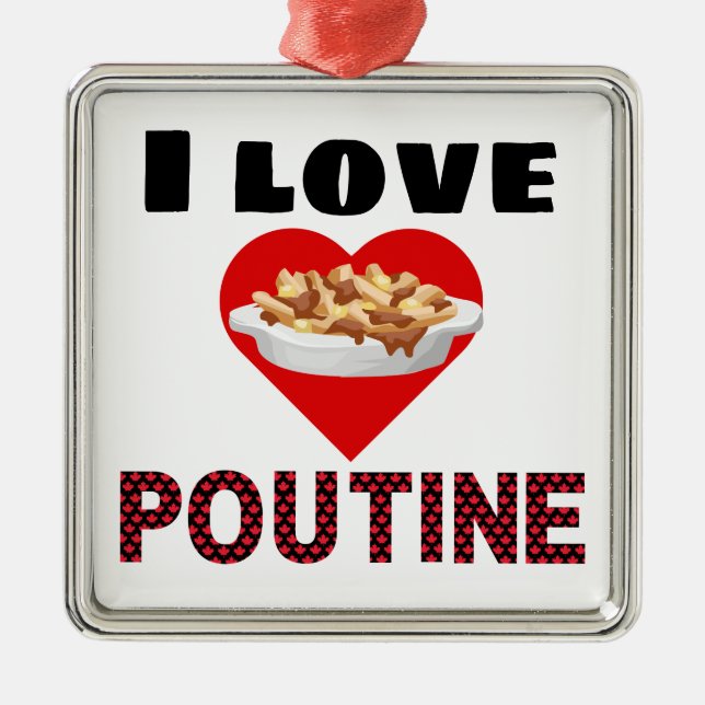 Poutine Geschenke für jeder! Liebe I poutine Ornament Aus Metall (Vorne)