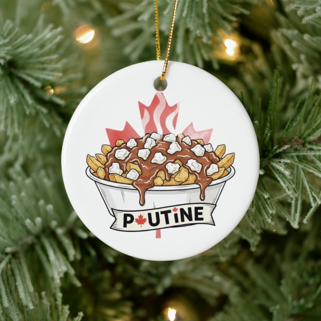 Poutine Keramik Ornament (Baum)