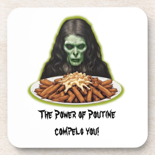 Poutine Power Getränkeuntersetzer (Vorderseite)
