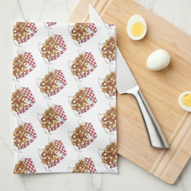 Poutine Quebec Canada Canadian Food French Fries Geschirrtuch (Viertel Falte)