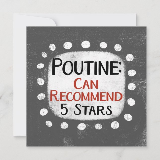 Poutine Review 5 Sterne Grußkarte Karte (Vorderseite)