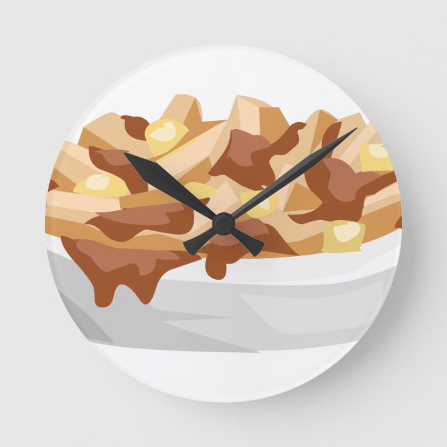 Poutine Runde Wanduhr (Vorderseite)