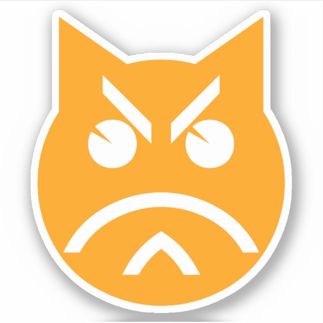 Pouting Emoji Cat Aufkleber (Vorderseite)