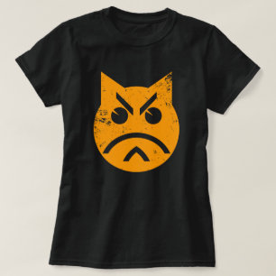 Pouting Grunge Cat Emoji T-Shirt