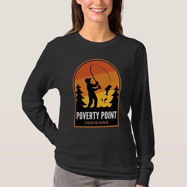 Poverty Point Louisiana Fishing T-Shirt (Vorderseite)