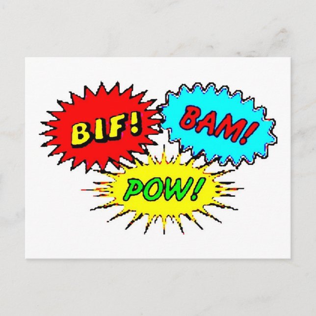 Pow Bif Bam Postkarte (Vorderseite)
