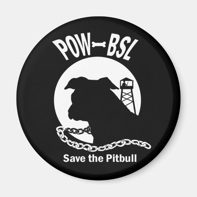 POW BSL Rettete das Emblem des Pitbull-Hundes Magnet (Vorne)