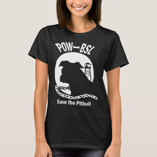 Pow Bsl Rettete den Pitbull T-Shirt (Vorderseite)