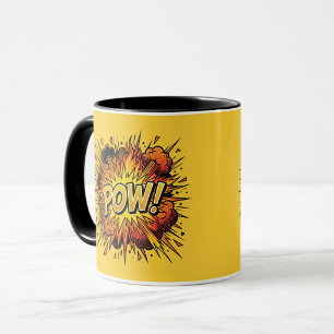 POW Comic Book Pop Art Schwarze Kombi-Tasse Tasse