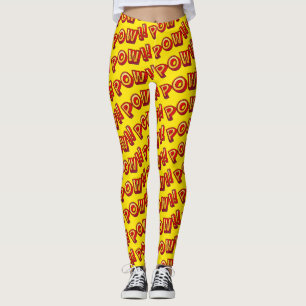 POW! Comic Buch Cartoon Buchstaben Leggings