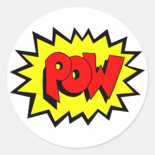 POW - Comic Buch Pop Kunst Runder Aufkleber