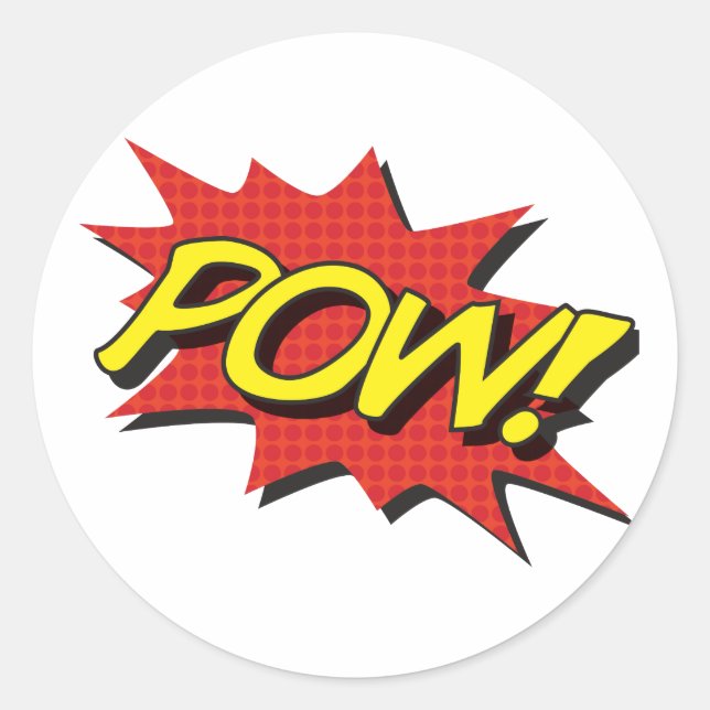 POW! Comic-Buchkleber Runder Aufkleber (Vorderseite)