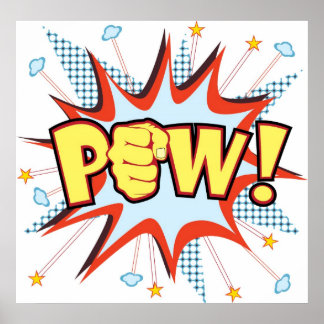 pow Comic buchstäbliche Explosion Poster