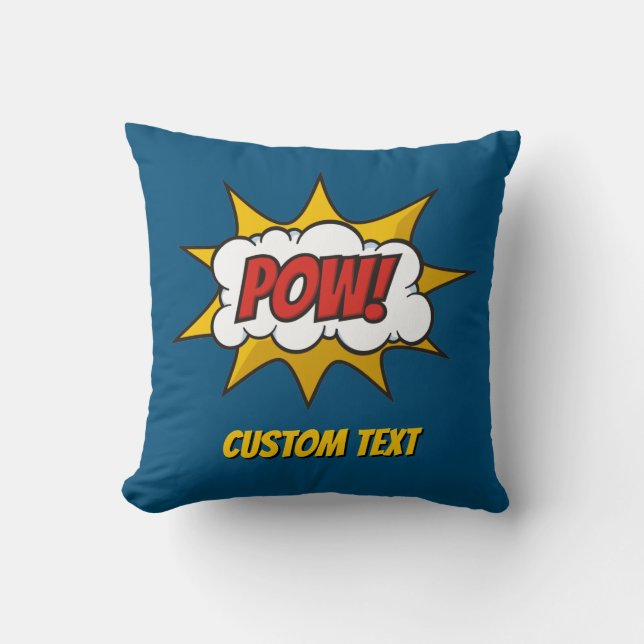 Pow Comic Sound Effect Throw Kissen (Vorderseite)