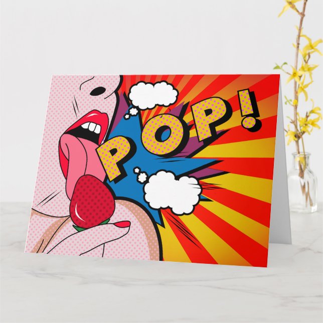 Pow-Comicen Karte (Gelbe Blume)