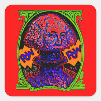 POW! Geld bläst auf Quadratischer Aufkleber