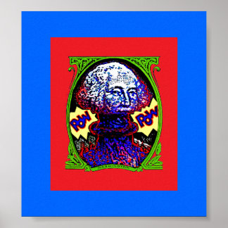 POW! Geld bläst POSTER schwarz-blau