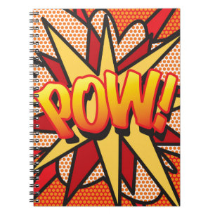 POW Lustige Retro-Comic-Book-Pop-Art Notizblock
