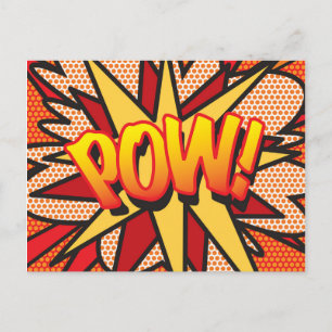 POW Lustige Retro-Comic-Book-Pop-Art Postkarte