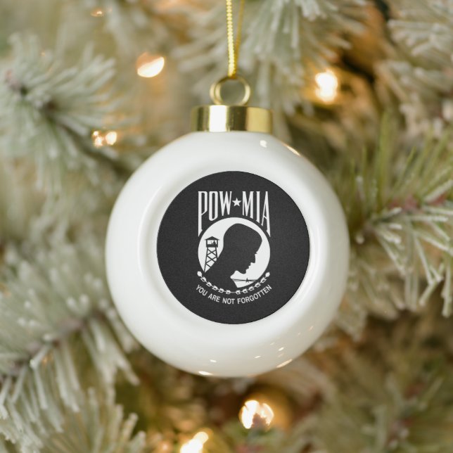 POW MIA: Amerikanische Militärhelden Gefangene des Keramik Kugel-Ornament (Baum)