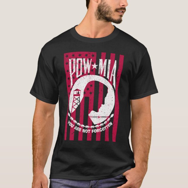 POW/MIA Flag: Never Forgotten: T-Shirt (Vorderseite)