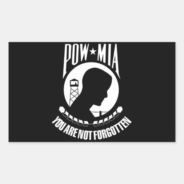 POW MIA-Flag Rechteckiger Aufkleber (Vorderseite)