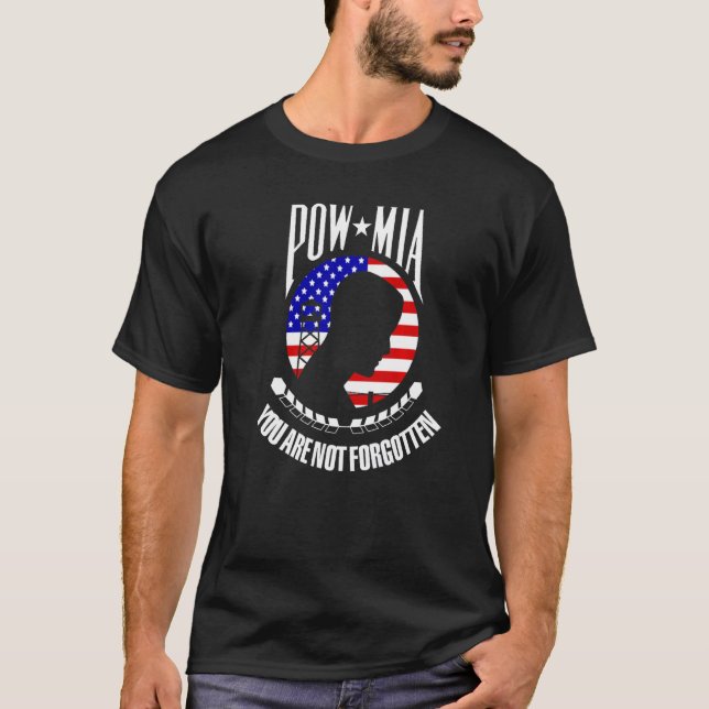 Pow Mia Flag Sie nicht vergessen T-Shirt (Vorderseite)