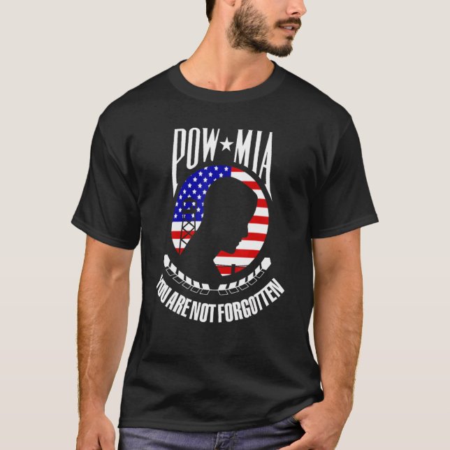 Pow Mia Flag Sie nicht vergessen T-Shirt (Vorderseite)